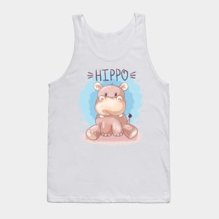 hippo cartoon cute Tank Top